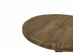 Bijzettafel Navarino Ø45cm - gerecycleerd den massief & ijzer - naturel/zwart