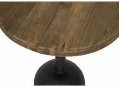 Bijzettafel Navarino Ø45cm - gerecycleerd den massief & ijzer - naturel/zwart