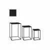 Edelman Bijzettafel Quinty 30x30cm - metaal - zwart - set van 3