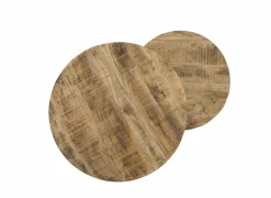 Bijzettafel Scrooge Ø90cm - hout massief - naturel