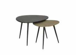 Bijzettafel Sincere Ø50/Ø40 - aluminium - zwart - set van 2