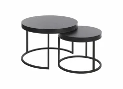 Bijzettafel SL2303  Ø76xH45,5cm/Ø56xH38,5cm - decor & metaal- nox