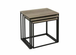 Bijzettafel Victorius 55x40cm - melamine - bruin set van 3