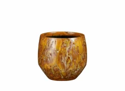 Bloempot Harris Ø16,5x14cm - keramiek - donkergeel