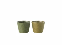 J line Bloempot H11cm - kunststof & papier - groen