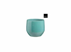 Mica Bloempot Matteo H24cm - terracotta - turquoise