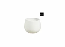 Mica Bloempot Matteo H15cm - terracotta - wit