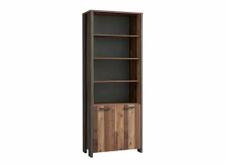Boekenkast Clif-B 86x42x221cm - decor - old wood & donkergrijs
