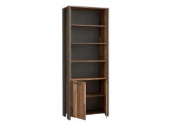Boekenkast Clif-B 86x42x221cm - decor - old wood & donkergrijs