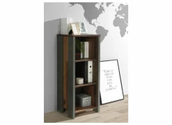 Boekenkast Clif-B 46x42x115cm - decor - old wood & donkergrijs