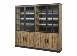 Boekenkast 234x211x48cm - decor - bruin & zwart