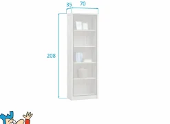 Boekenrek Elias 70x35x208cm - decor - grijze eik