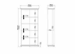 Boekenrek Paris 96x37x201cm - decor - wit