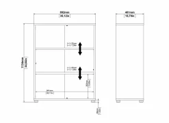 Boekenrek Prima 89x40x113cm - decor - eik