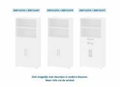 Boekenrek Prima 89x40x186cm - decor - wit