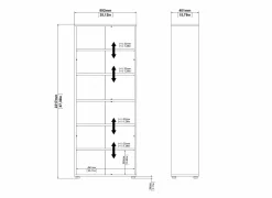 Boekenrek Prima 89x40x222cm - decor - eik