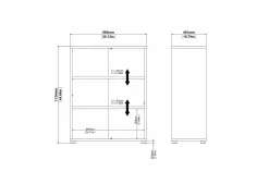 Boekenrek Prima 89x40x113cm - decor - wit