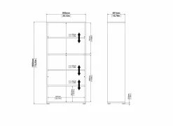 Boekenrek Prima 89x40x186cm - decor - eik