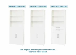 Boekenrek Prima 89x40x222cm - decor - wit