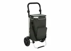 Boodschappentrolley 45,5x36,5x97,5cm - aluminium & polyester - groen