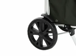 Boodschappentrolley 45,5x36,5x97,5cm - aluminium & polyester - groen