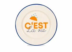 Bord C'est La Vie Ø25cm - stoneware - multicolor