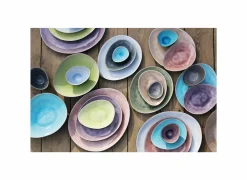 Cosy & Trendy Bord Streetfood festival 19,5x16cm - keramiek - multicolor