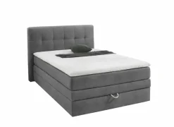 Boxspring Amy 140x200cm - stof - grijs met opbergruimte
