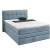 Boxspring Amy 140x200cm - stof - blauw met opbergruimte