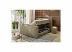 Boxspring Belair Max 180x200cm - stof - modder  met tv-lift en opbergruimte