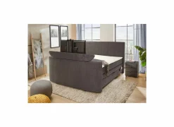 Boxspring Belair Max 180x200cm - stof - antraciet met tv-lift en opbergruimte