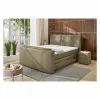 Boxspring Belair Normal 180x200cm - stof - mud met tv-lift en opbergruimte