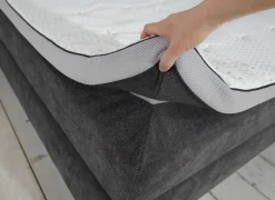 Boxspring BX2110 Portage 160x200cm - stof - antraciet met opbergruimte