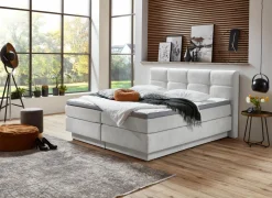 Boxspring BX2110 Portage 180x200cm - stof - ecru met opbergruimte