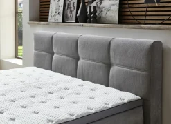 Boxspring BX2110 Portage 160x200cm - stof - lichtgrijs met opbergruimte