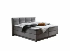 Boxspring BX2110 Portage 160x200cm  - stof - middengrijs met opbergruimte