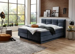 Boxspring BX2110 Portage 180x200cm - stof - grijs blauw met opbergruimte