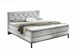 Boxspring BX2180 Rockaway 140x200cm - stof - grijs