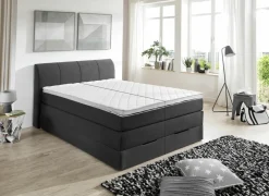 Boxspring BX1440  180x200cm - stof - antraciet met opbergruimte
