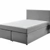 Boxspring BX890  140x200cm - stof - lichtgrijs