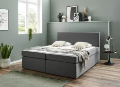 Boxspring BX890  140x200cm - stof - middengrijs