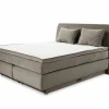 Boxspring Caren Max 160x200cm - stof - taupe met opbergruimte