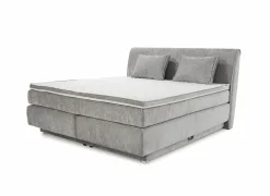 Boxspring Caren Max 180x200cm - stof - grijs met opbergruimte