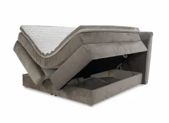Boxspring Caren Max 180x200cm - stof - taupe met opbergruimte