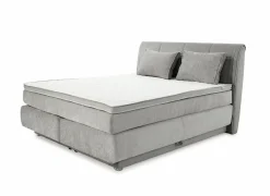Boxspring Caren Mix 160x200cm - stof - grijs met opbergruimte