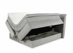Boxspring Caren Mix 160x200cm - stof - grijs met opbergruimte