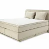Boxspring Caren Mix 160x200cm - stof - ecru met opbergruimte