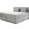 Boxspring Caren Normal 180x200cm - stof - grijs met opbergruimte