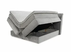 Boxspring Caren Normal 180x200cm - stof - grijs met opbergruimte