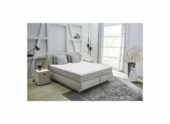 Boxspring Carla Max 160x200cm - stof - beige met opbergruimte